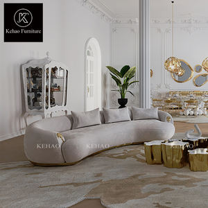 Muebles de sala de estar de alta calidad, sofá minimalista moderno, <span class=keywords><strong>cama</strong></span> de cuero, sofá curvo grande, sofá para Villa, sofás de salón - Product Image 1