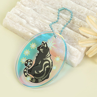 Porte-clés personnalisés en acrylique transparent, breloques créatives, impression dégradée translucide, porte-clés en époxy transparent avec paillettes