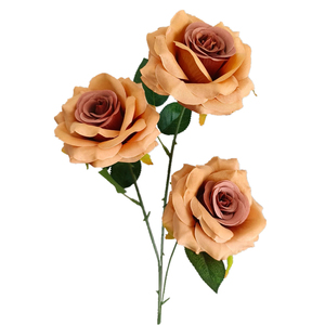 Usine O D <span class=keywords><strong>M</strong></span> 3 Têtes Rose <span class=keywords><strong>Fleurs</strong></span> Rose Artificielle Pour La Décoration De La Maison Pour Le Mariage - Product Image 3