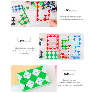 Jeu de puzzle éducatif pour enfants, 24 sections, règles de jeu, jouet anti-stress pour adultes, décompression pour le bureau et les voyages, cube serpent magique - Product Image 4
