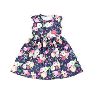 BQA-188 Vestido de Verano para Bebés y Niñas Pequeñas con Estampado Floral y Rayas - Product Image 5