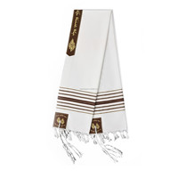 Tallit traditionnel en polyester pour Bar Mitzvah et mariage - Châle de prière élégant fait main, doux pour la peau, avec texte personnalisé