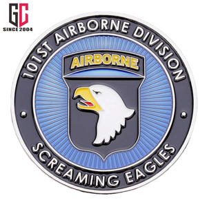 12年工厂定制金属101空降师挑战币 - 喊叫的鹰收藏纪念币 - Product Image 2