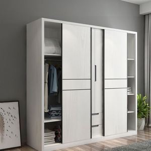 Armoire à portes coulissantes en bois massif de style français Armoire pliante durable pour la décoration de la maison Panneau en mélamine pour villas - Product Image 3