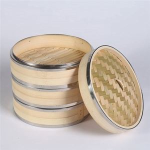 Vaporera de Tortillas de Bambú Ecológica, Mini Vaporera de Bambú de 12 Pulgadas, Anillos de Bambú para Pollo, Vaporera de 3 Compartimentos para Masa de Pan - Product Image 5