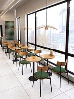 Meubles de restaurant d'hôtel modernes et luxueux, table et chaises en contreplaqué, écologiques, faciles à nettoyer