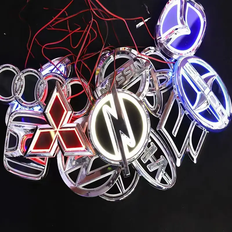 Auto Logo Led Light Car Grille Emblem 5d Car Front Logo Badge Led Light para VW BMW Toyota Benz Chevrolet Mazda