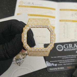 Nouvel Arrivage Lunette de montre entièrement sertie de diamants Moissanite VVS1 pour DW-5600, Boîtier de modification de montre Hip Hop entièrement sertie de diamants - Product Image 2
