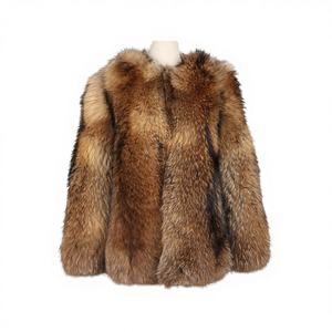 Abrigo Largo de Piel de Mapache Auténtica de Lujo para Hombre 2022 con Capucha Grande, Impermeable y Ecológico - Product Image 4