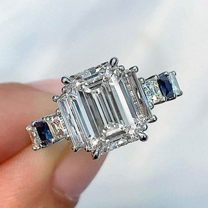 Princess Cut <b>Crystal</b> <b>Ring</b> for Women Elegant Statement Fashion <b>Ring</b> Daily Party Accessories - Product Image 2