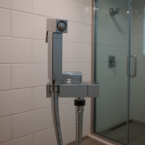 Juego de cepillos de ducha cuadrados cromados, 8 cm de ancho, 22,5 cm de alto, 14 cm de largo, accesorio para cuarto de ducha - Product Image 3