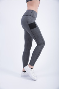 Transpirable deportiva gimnasio damas polainas elástica de bolsillos de malla pantalones de Yoga - Product Image 3
