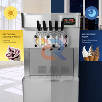Nieuwe commerciële soft serve gelato-ijsmachine met 5 smaken, eenvoudig te bedienen voor fruit, melk, yoghurt, water, bloem en noten