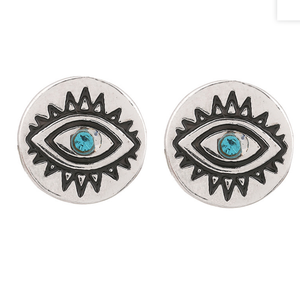 Chaude Vintage diamant boucles d'oreilles cloutées du diable oeil bijou rond boucles d'oreilles - Product Image 1