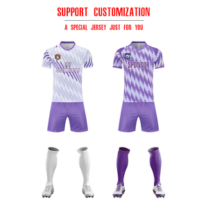 Maglia da <span class=keywords><strong>Calcio</strong></span> Bicolore Viola e <span class=keywords><strong>Bianca</strong></span>, Unisex, Elastica e Comoda, Personalizzabile per Club e Squadre, Direttamente dalla Fabbrica - Product Image 2