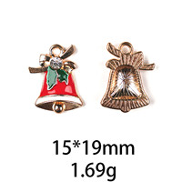 Noël émail dégoulinant alliage bijoux à bricoler soi-même accessoires père noël bonhomme de neige cloche boucles d'oreilles Bracelet petit pendentif