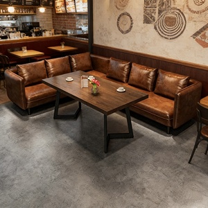 Set Moderno di Divani e Sedie per Ristorante, Sedute Imbottite con Tavolo da Pranzo per Arredamento di Caffè, Bistrot e Bar - Product Image 3