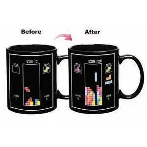 Cangkir kopi Mug mengaduk warna Enamel berubah plastik 11 Oz kartun dengan tutup buatan tangan untuk minuman panas Etiopia Van Gogh Mug