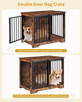 Portes Modernes Élégantes Rustiques en Bois et Métal Noir avec Décorations Linéaires pour Extérieur, Niche pour Chien, Chambre, Lit pour Chien, Salle à Manger, Cuisine, Villa, Hôtel