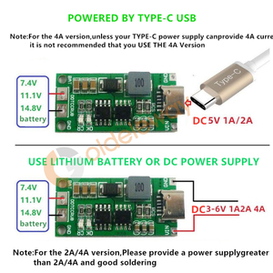 Đa di động 2S 3S 4S Loại C 8.4V 12.6V 16.8V bước lên Boost <span class=keywords><strong>Lipo</strong></span> Polymer Li-ion sạc 18650 pin lithium mô-đun sạc - Product Image 3
