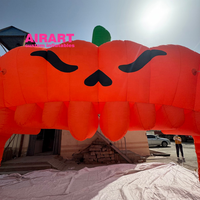 Arche gonflable géante en forme de citrouille d'Halloween pour activités extérieures, arche d'entrée gonflable orange facile à installer