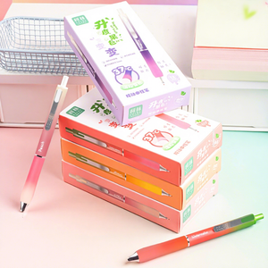 Bolígrafo de Gel Retráctil con Color Frutal, Punta Doble CS, Agarre Termocrómico Degradado, Tinta Negra de Secado Rápido para Exámenes Estudiantiles, 12 Unidades/Caja - Product Image 4