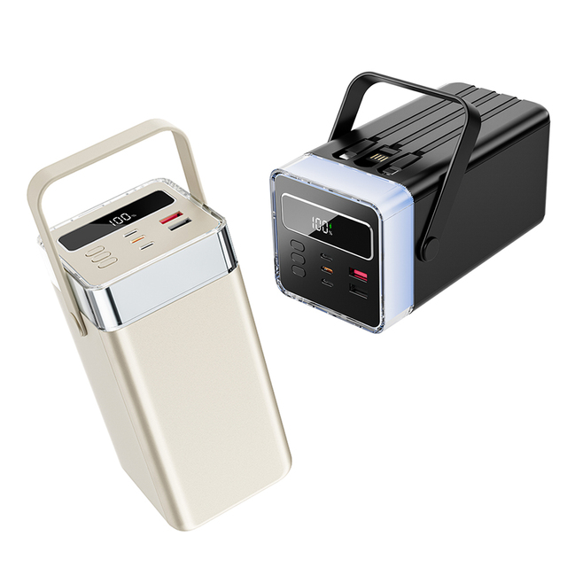 2026 High Capacity Power Bank 80000mAh Cheap Power Banks Built in Multi Cables USB-C Fast Charging Power Banks with LCD Display