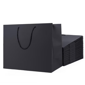 Thời Trang Mới Lớn Màu Đen Giấy Vận Chuyển Túi Cửa Hàng Bánh Mì Thực Phẩm Takeaway Tùy Chỉnh In Túi Giấy - Product Image 1