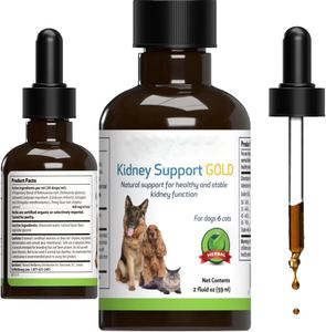 Gouttes liquides personnalisées pour le soutien rénal des animaux de compagnie, formulées avec une mélange d'extraits d'herbes douces pour aider à maintenir la santé rénale des chiens et des chats - Product Image 1