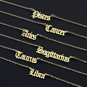 Collares del Zodiaco de Acero Inoxidable, Horóscopo Tauro Virgo Leo Aries Libra Capricornio, Collar para Mujer - Product Image 4