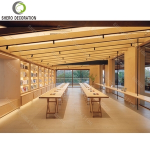 Customized Bookstore Furniture Retail Display Counter <b>Wooden</b> Display Cabinet With Light Book Store Fixture Bookstore Bookshelves - Product Image 5