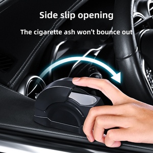 Sáng tạo sang trọng nội thất xe gạt tàn Windproof Tính năng ABS + PC + kim loại xây dựng nắp cửa thiết bị đèn hút công cụ cho xe ô tô - Product Image 4
