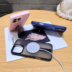 Gscase Thiết Kế Mới Cứng PC Khói Matte Skin Magnetic Đứng Armor Khung Trường Hợp Đối Với iPhone <span class=keywords><strong>15</strong></span> Pro Kim Loại Từ Tính Sạc Vỏ - Product Image 2