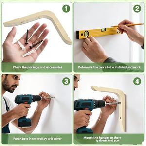 Support mural en bois massif pour plantes, crochet de suspension décoratif pour intérieur et extérieur avec support en corde - Product Image 5