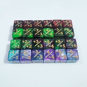 16mm mtg quầy mã thông báo xúc xắc ma thuật thu thập long lanh lấp lánh lòng trung thành khối lập phương, đá cẩm thạch đầy sao D6 tương thích thẻ chơi game phụ kiện - Product Image 4