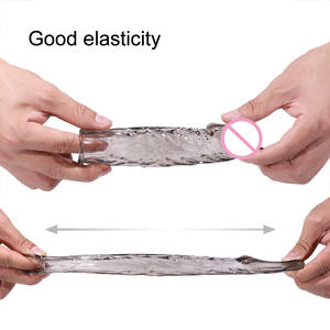 Wieder verwendbare Kondom-<span class=keywords><strong>Penis</strong></span>-Verlängerung hülsen Verlängerung ärmel Kristall vergrößerung kondom Männliches Silikon kondom für Männer - Product Image 5