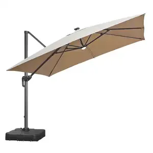 하이 퀄리티 야외 태양열 구동 led 빛 램프 캔틸리 파티오 차양 우산