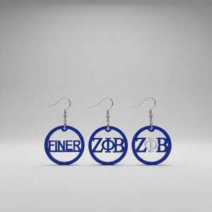 Pendientes de Madera con Diseño de Zeta Phi <span class=keywords><strong>Beta</strong></span>, Hechos a Mano, Sin Acabado, Cortados con Láser, en Azul, Negro y Blanco, Joyería Vintage Personalizada al por Mayor - Product Image 4