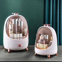Organisateur de cosmétiques en plastique de luxe léger, support pour pinceaux de maquillage, compartiments anti-poussière, présentoir à rouges à lèvres, étagère de rangement pour soins de la peau à domicile