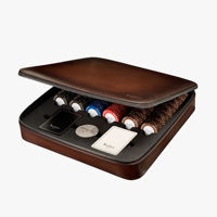 Vente en gros de boîtes de rangement pour jetons de poker en cuir personnalisées de grande taille 300 500