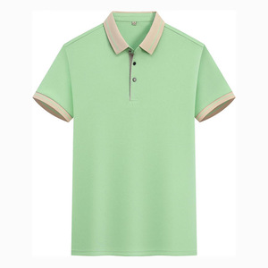 Polo Shirt Short Sleeve Solid Color Polyester Workwear Daily Wear Crimson - Product Image 2