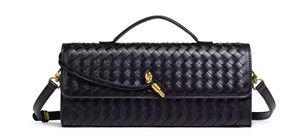 กระเป๋าถือผู้หญิงแบบใหม่ กระเป๋าถือขายส่ง หนังนิ่ม ทำมือ กระเป๋าสานสไตล์โบราณ กระเป๋าถักแบบโบราณ กระเป๋าถือสุภาพสตรี - Product Image 6