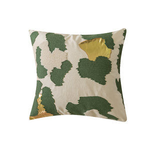 French Vintage Antique South Pacific Style Embroidery Flannel <strong>Olive</strong> <strong>Green</strong> Living Room Sofa Pillow <strong>Cushion</strong> - Product Image 4