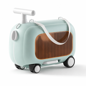 Valise de voyage 3-en-1 pour enfants avec roulettes pivotantes à 360° °   Valise pour enfant avec roulettes, repose-pieds pliable, grand espace de rangement, en PP et ABS - Product Image 1