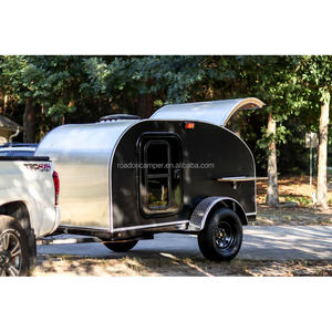 Piccolo Camper a goccia con rimorchio da campeggio <span class=keywords><strong>tenda</strong></span> leggero caravan rimorchio Camper alluminio 750kg - Product Image 4