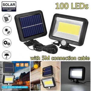 Foco <span class=keywords><strong>de</strong></span> calle con energía Solar, lámpara <span class=keywords><strong>de</strong></span> pared <span class=keywords><strong>de</strong></span> inundación, jardín al aire libre, seguridad nocturna, 100 LED COB, Sensor <span class=keywords><strong>de</strong></span> movimiento, luz Solar <span class=keywords><strong>para</strong></span> el hogar - Product Image 3