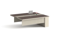 Grande table de conférence avec boîte de gestion des câbles - Design moderne en bois pour réunions de direction