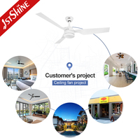 Ventilateur de plafond 1stshine 52 pouces avec pales en plastique blanches, moteur DC, 6 vitesses, télécommande, sans lumière