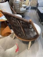 Fauteuil inclinable moderne en bambou simple, confortable, pour l'extérieur, avec table et service à thé, style chinois, sans assemblage
