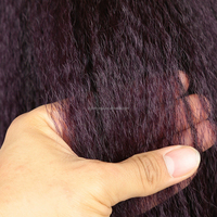 Perruque Synthétique Bandeau Raide Crépu Ombre Châtain Clair Noir Perruque Bandeau pour Femmes Noires Cheveux Synthétiques Afro Perruque Crépue
